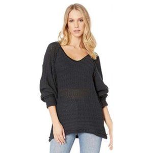 Free People We The Free Thien Hacci Black Sweater